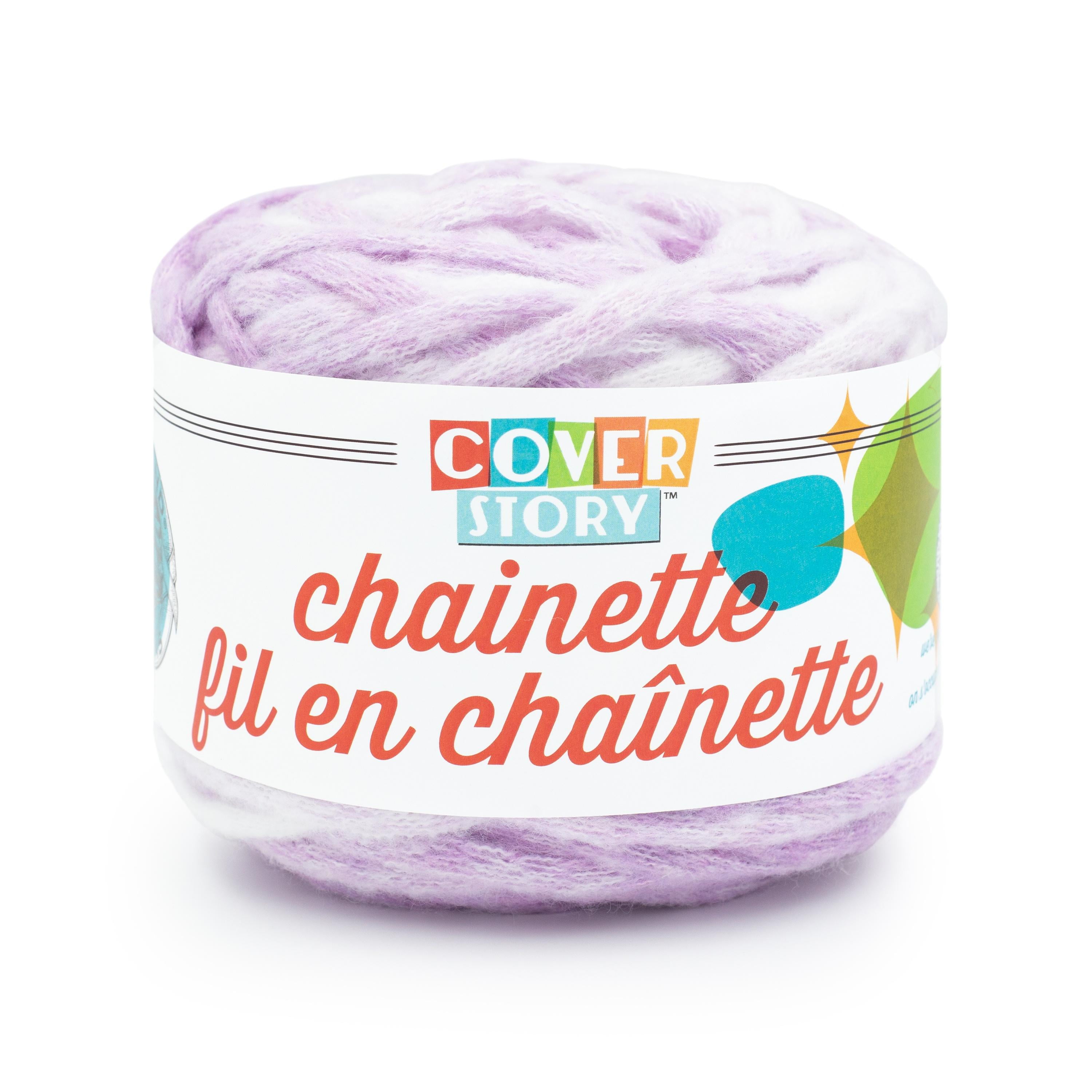 Lion Brand Yarn Cover Story Chainette Lilac Super Bulky Polyester Purple Yarn 1 Cake