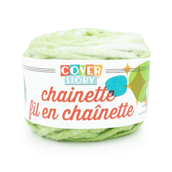 Lion Brand Yarn Cover Story Chainette Lime Super Bulky Polyester Green Yarn 1 Cake