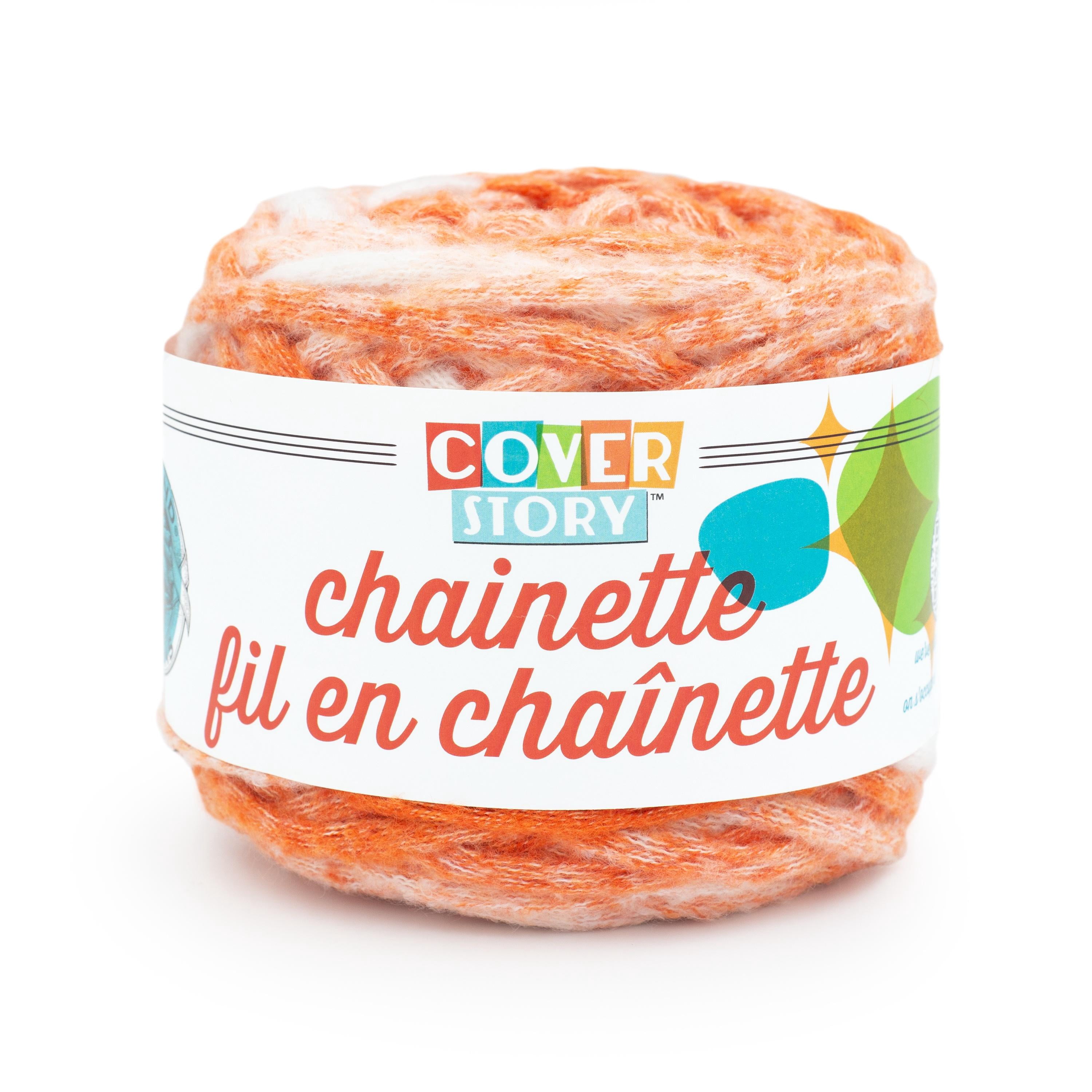 Lion Brand Yarn Cover Story Chainette Orange Super Bulky Polyester Orange Yarn 1 Cake