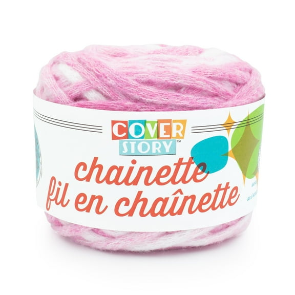 Lion Brand Yarn Cover Story Chainette Pink Super Bulky Polyester Pink Yarn 1 Cake
