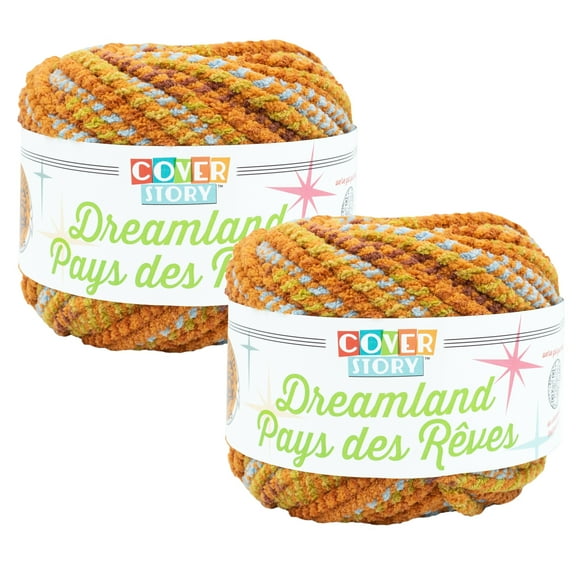 Lion Brand Yarn Cover Story Dreamland Bonfire Super Bulky Polyester Yarn 2 Pack