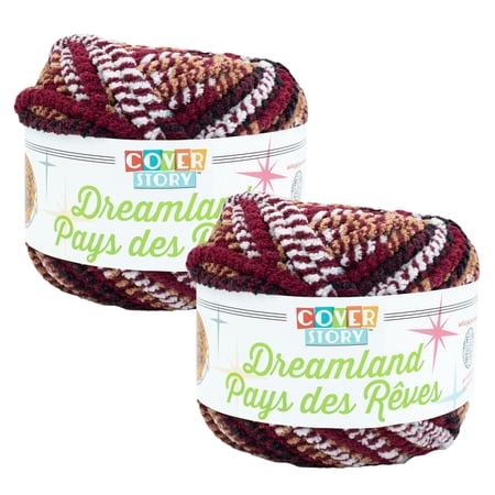Lion Brand Yarn Cover Story Dreamland Tartan Super Bulky Polyester Yarn 2 Pack