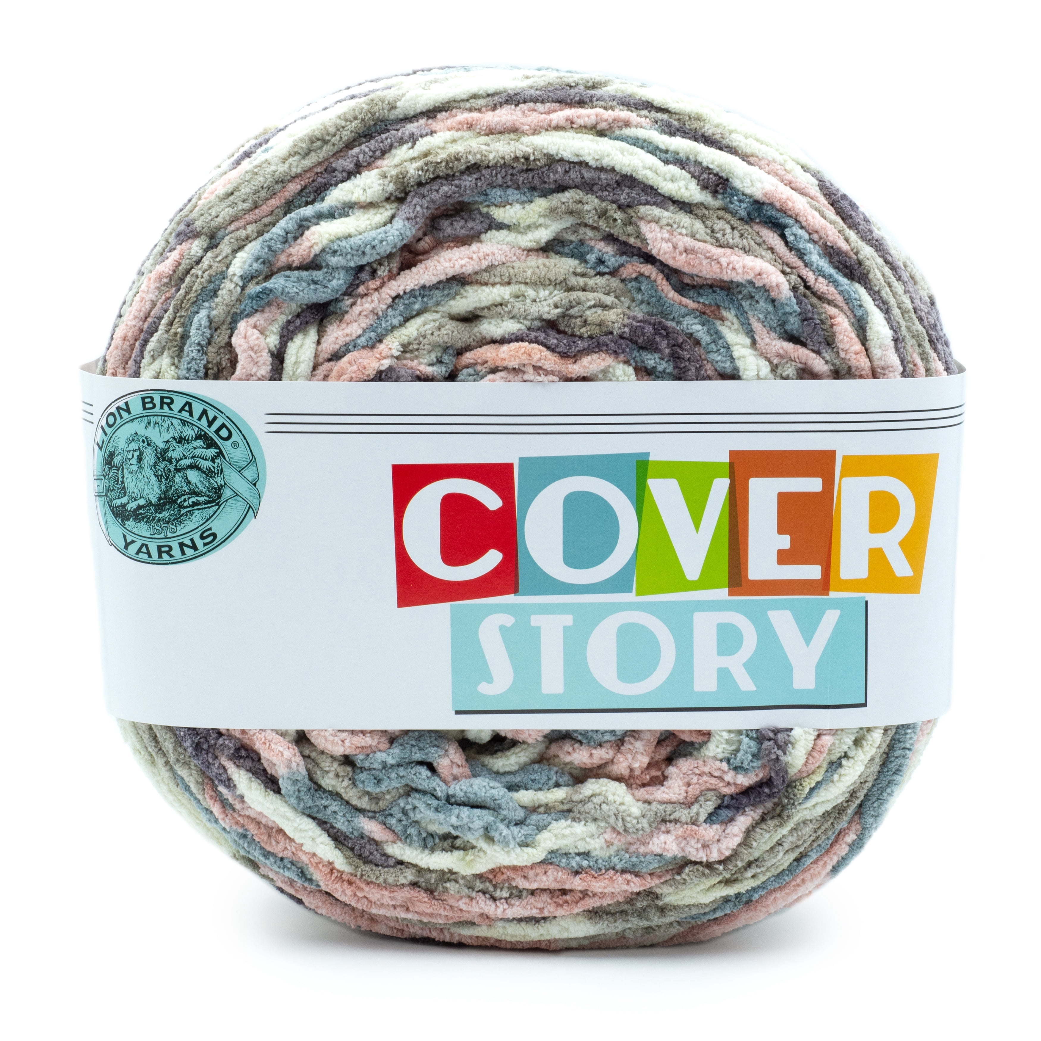 Lion Brand Cover Story Emery Super Bulky Polyester Multicolor Yarn, 1 Cake