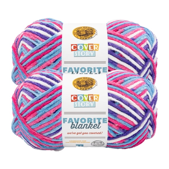 Lion Brand Yarn Cover Story: Favorite Blanket Dreamhouse Super Bulky Yarn Polyester Yarn 2 Pack