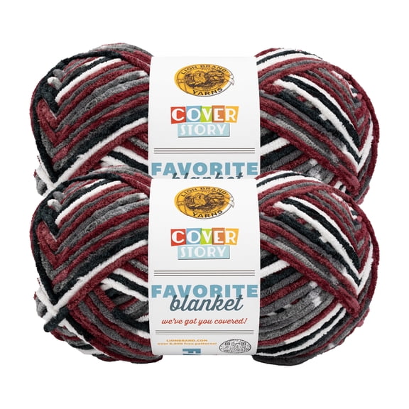 Lion Brand Yarn Cover Story: Favorite Blanket Potion Super Bulky Yarn Polyester Yarn 2 Pack