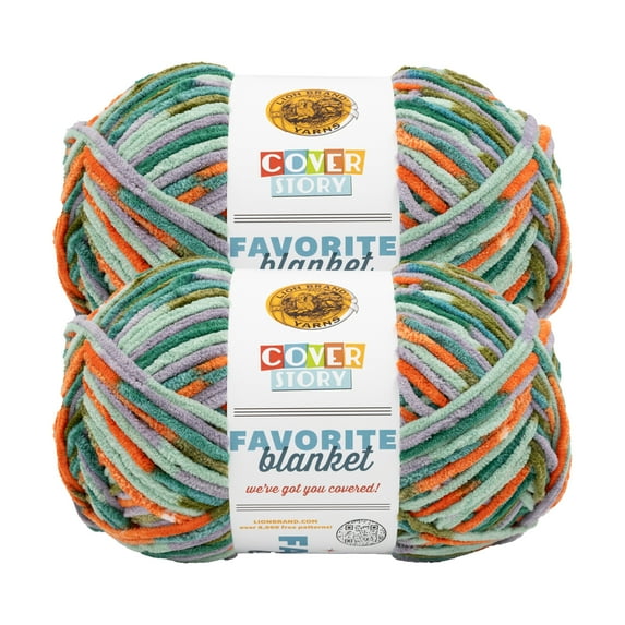 Lion Brand Yarn Cover Story: Favorite Blanket Snapping Turtle Super Bulky Yarn Polyester Yarn 2 Pack