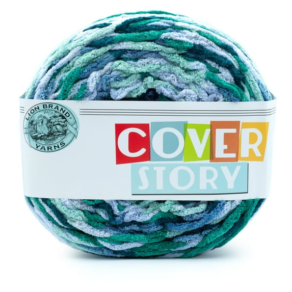 Lion Brand Yarn Cover Story Jasper 1 Ball Chenille Afghan Super Bulky Polyester Multi-color Yarn