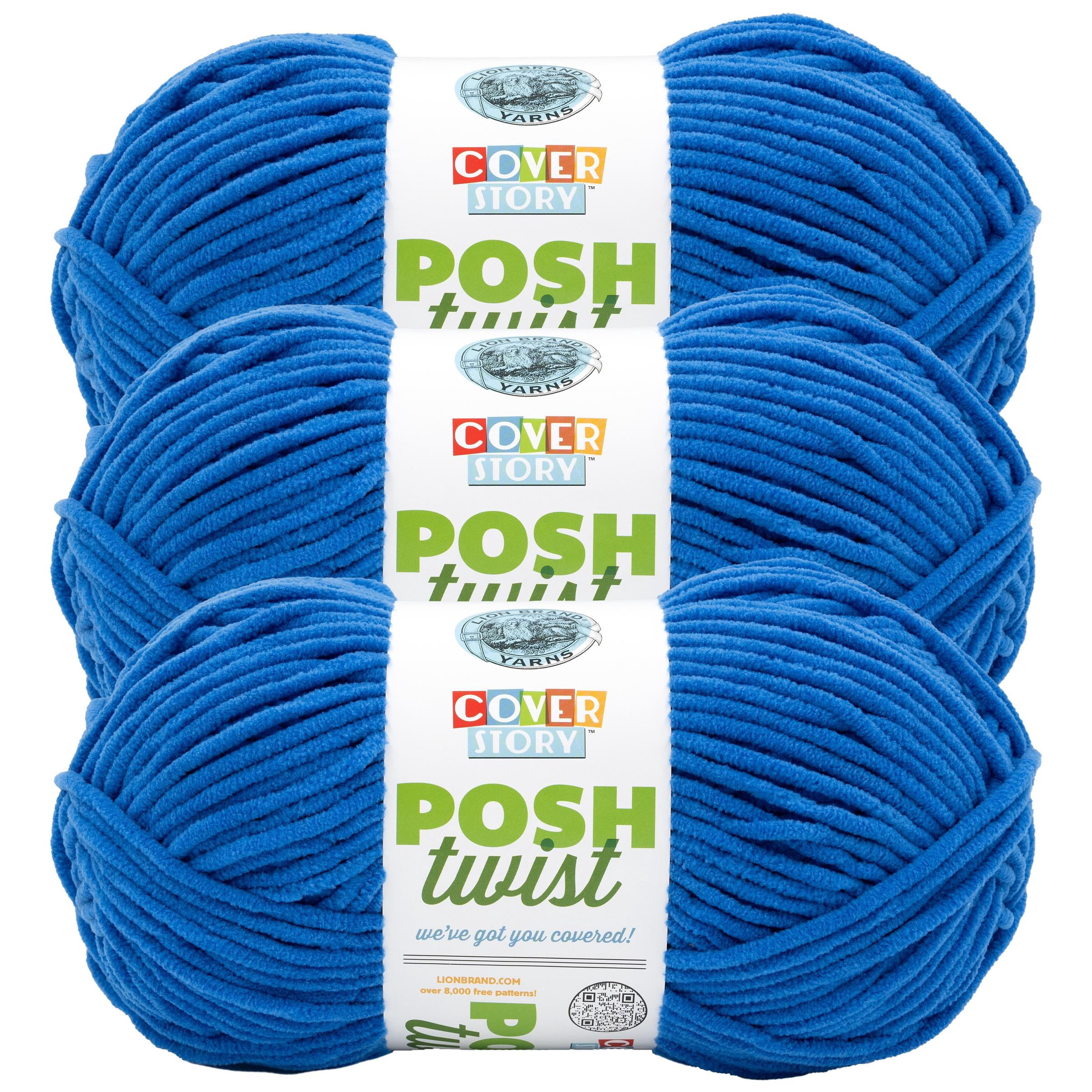 Lion Brand Yarn Cover Story Posh Twist Blueberry Jam Bulky Yarn Polyester Yarn 3 Pack