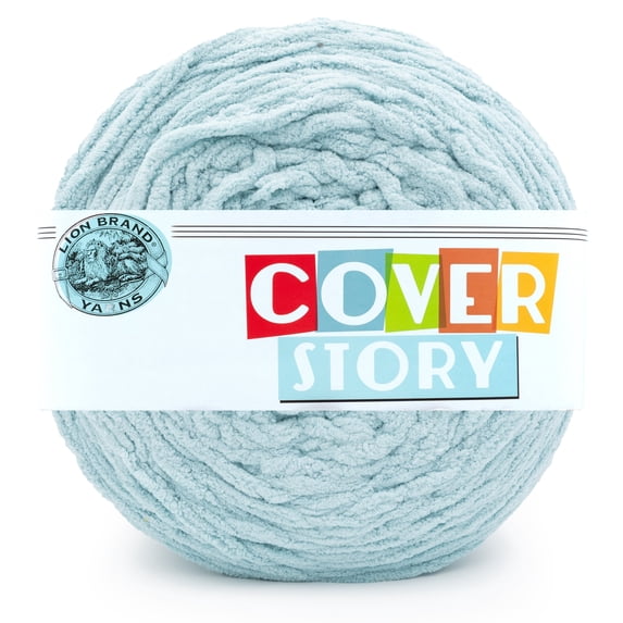 Lion Brand Yarn Cover Story Seaglass Super Bulky Polyester Blue Yarn 1 Cake