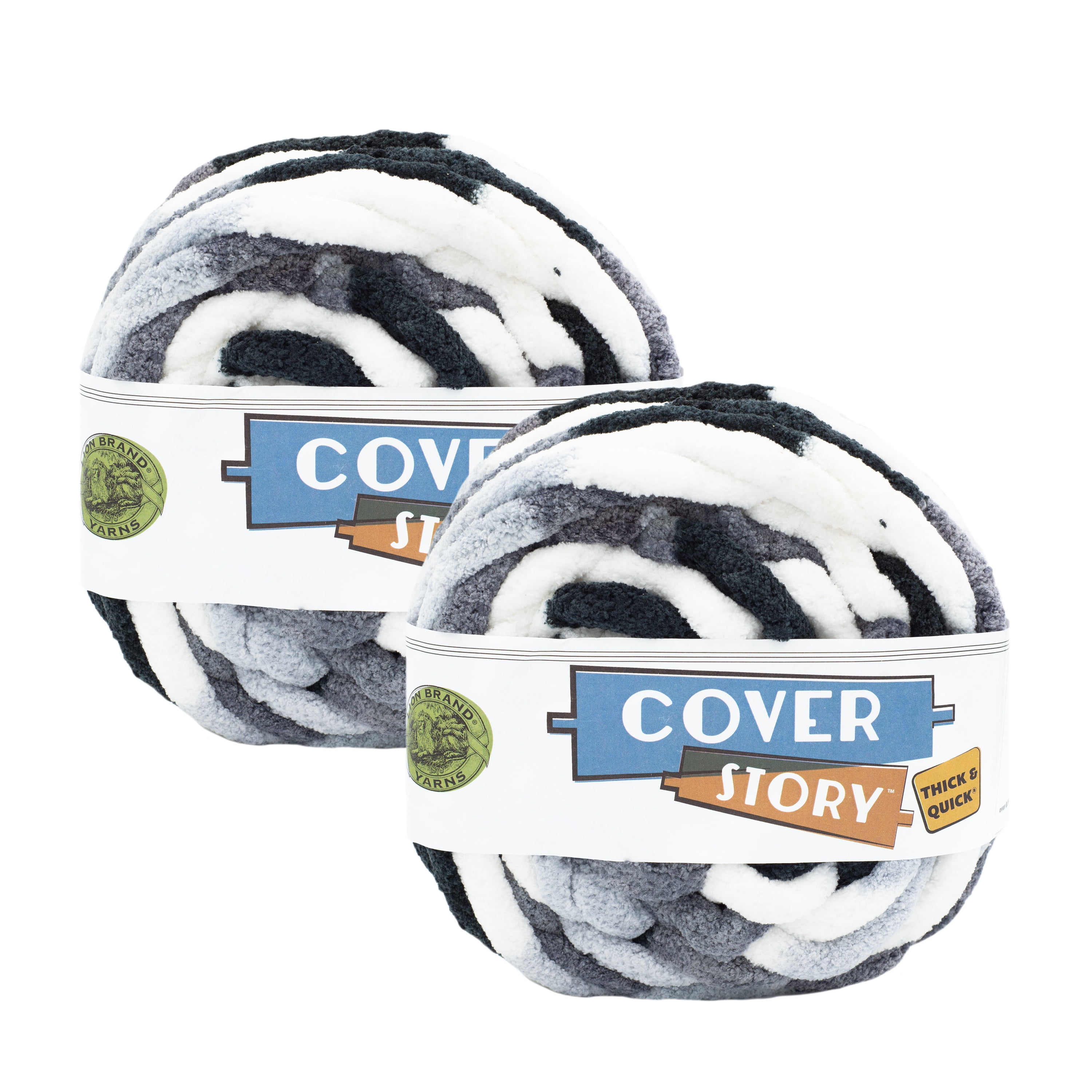 Lion Brand Yarn Cover Story Thick & Quick Arctic Jumbo Polyester Yarn 2 Pack