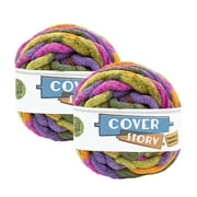 Lion Brand Yarn Cover Story Thick & Quick Forest Path Jumbo Polyester Yarn 2 Pack