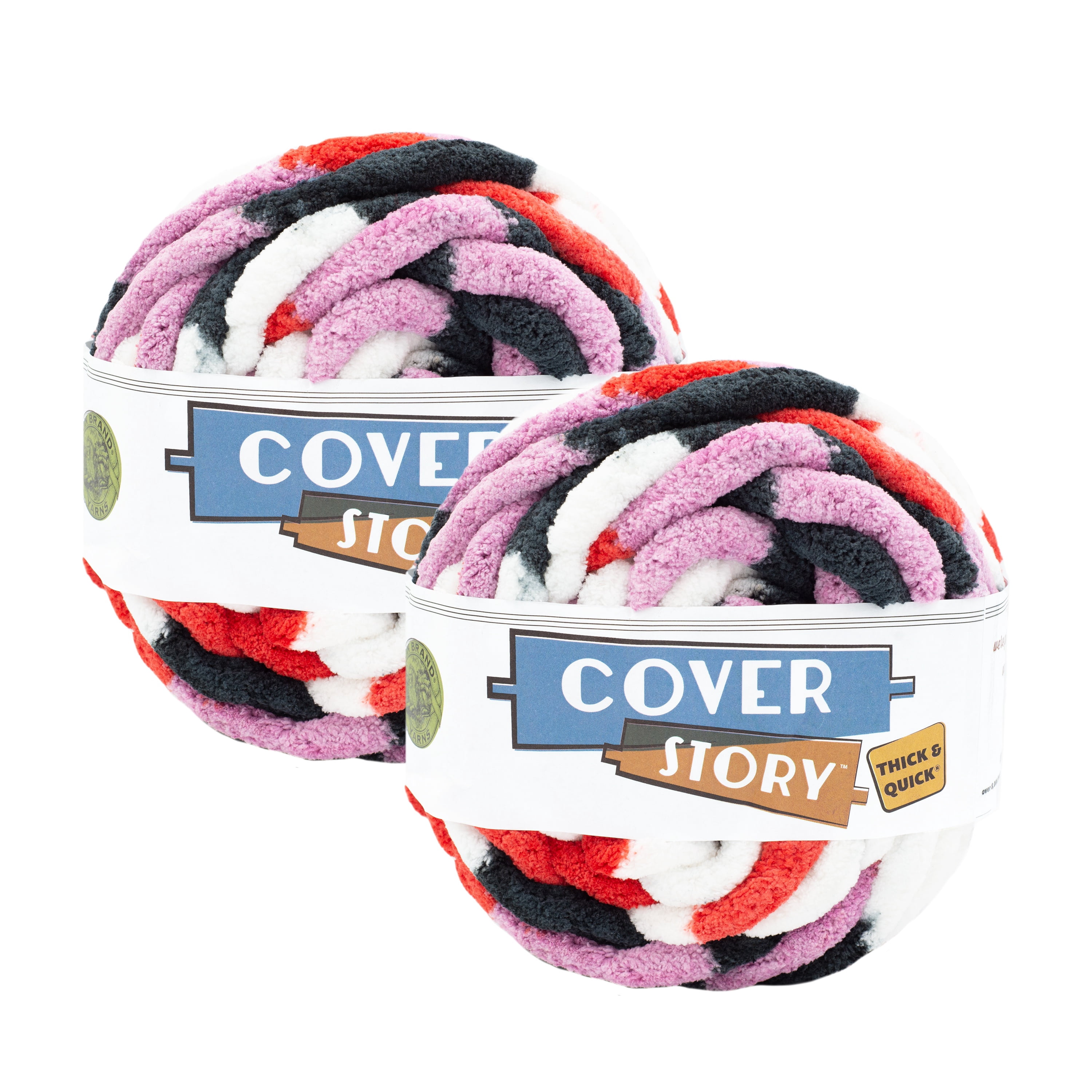 Lion Brand Yarn Cover Story Thick & Quick Metropolis Jumbo Polyester Yarn 2 Pack