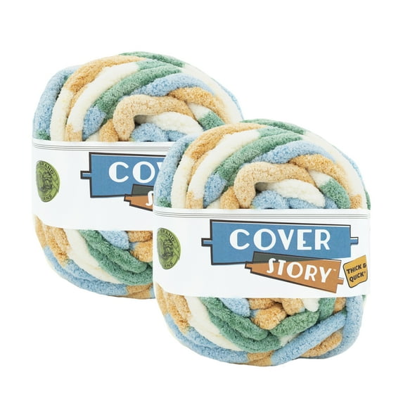 Lion Brand Yarn Cover Story Thick & Quick Seashore Jumbo Polyester Yarn 2 Pack