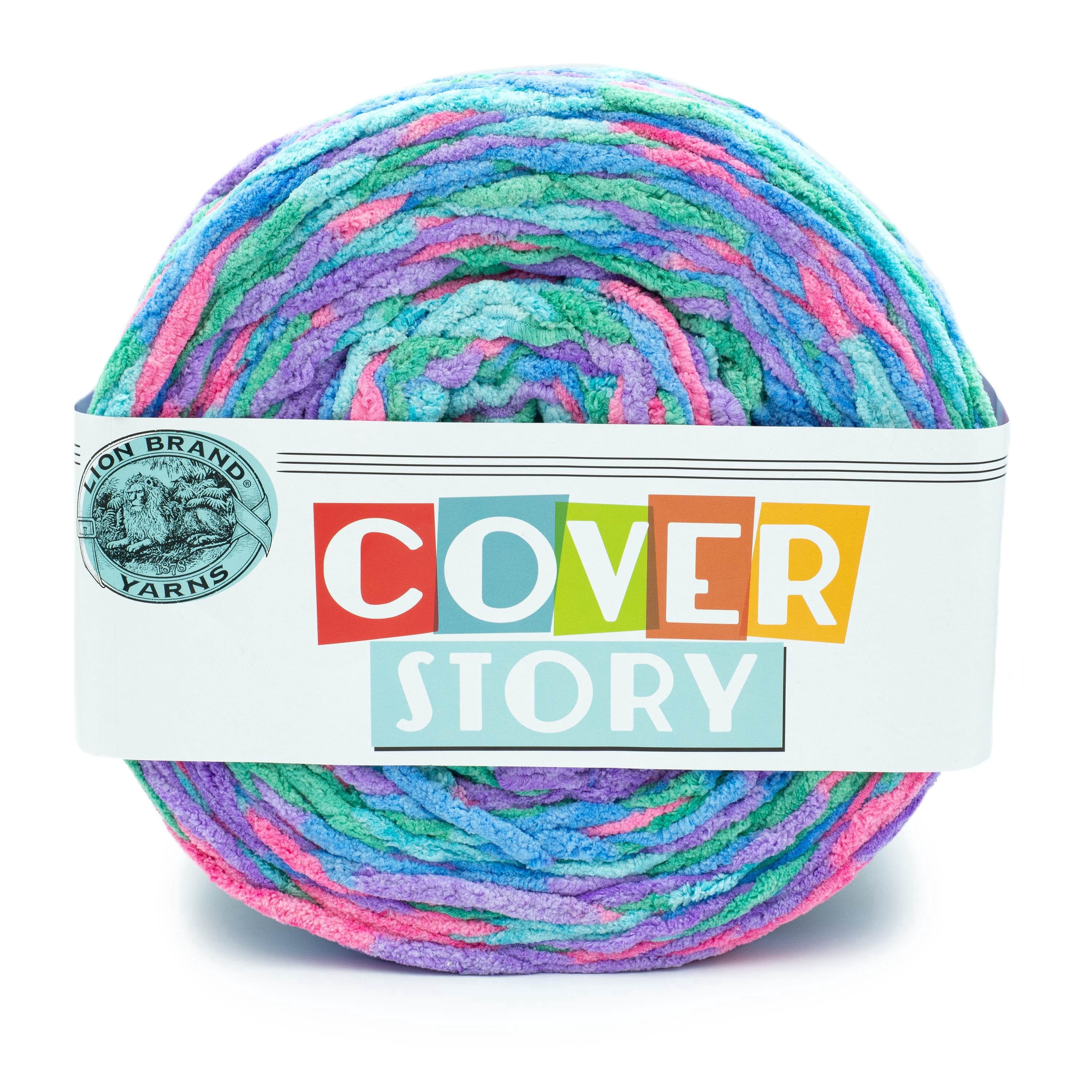 Lion Brand Chenille Cover Story Zephyr Super Bulky Polyester Multicolor Yarn, 1 Cake