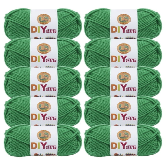 Lion Brand Yarn DIYarn Green Medium Acrylic Yarn 10 Pack