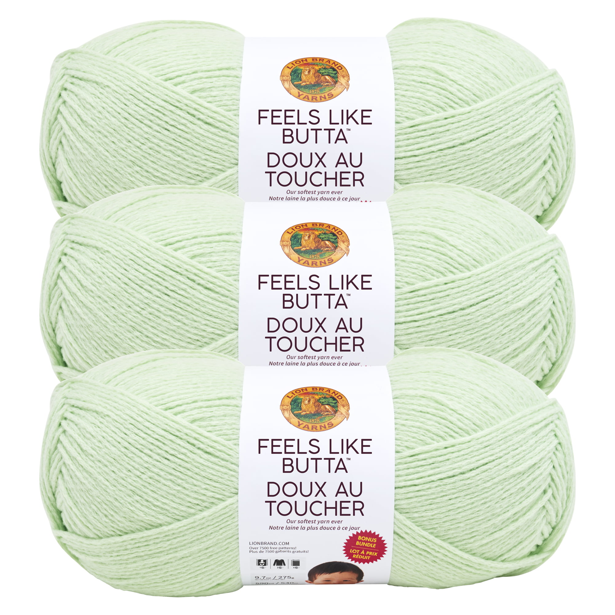 Lion Brand Yarn Feels Like Butta Soft Yarn for Crocheting and Knitting,  Velvety, 1-Pack, Lemon