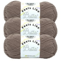 Lion Brand Yarn Feels Like Butta Cocoa Medium Polyester Yarn 3 Pack