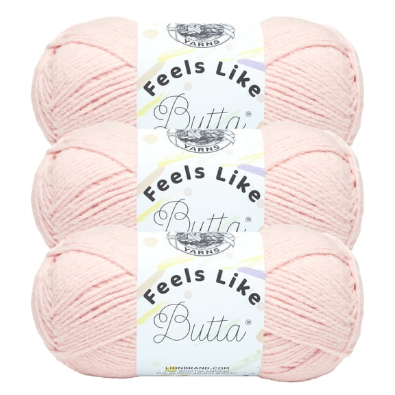 Lion Brand Yarn Feels Like Butta Pink Medium Polyester Yarn 3 Pack