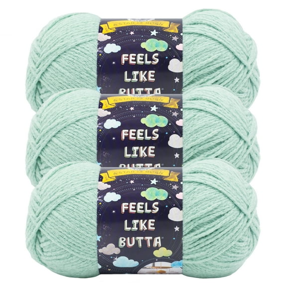 Lion Brand Yarn Feels Like Butta Seafoam Medium Polyester Yarn 3 Pack