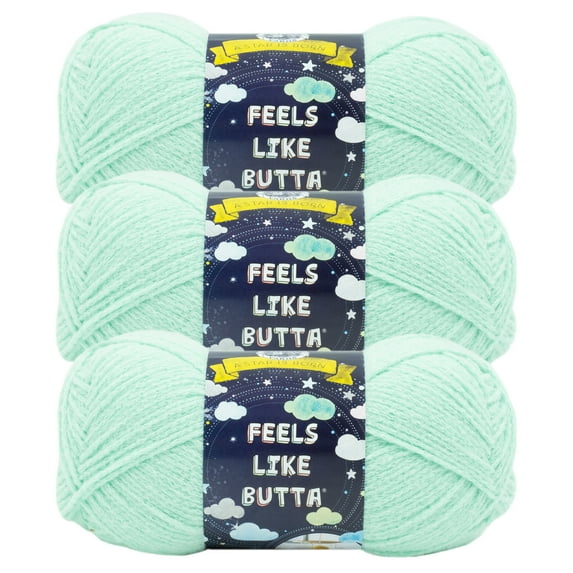 Lion Brand Yarn Feels Like Butta Seagreen Super Soft Baby Medium Polyester Green Yarn 3 Pack