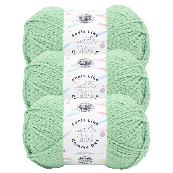 Lion Brand Yarn Feels Like Cuddles Seafoam Bulky Polyester Yarn 3 Pack
