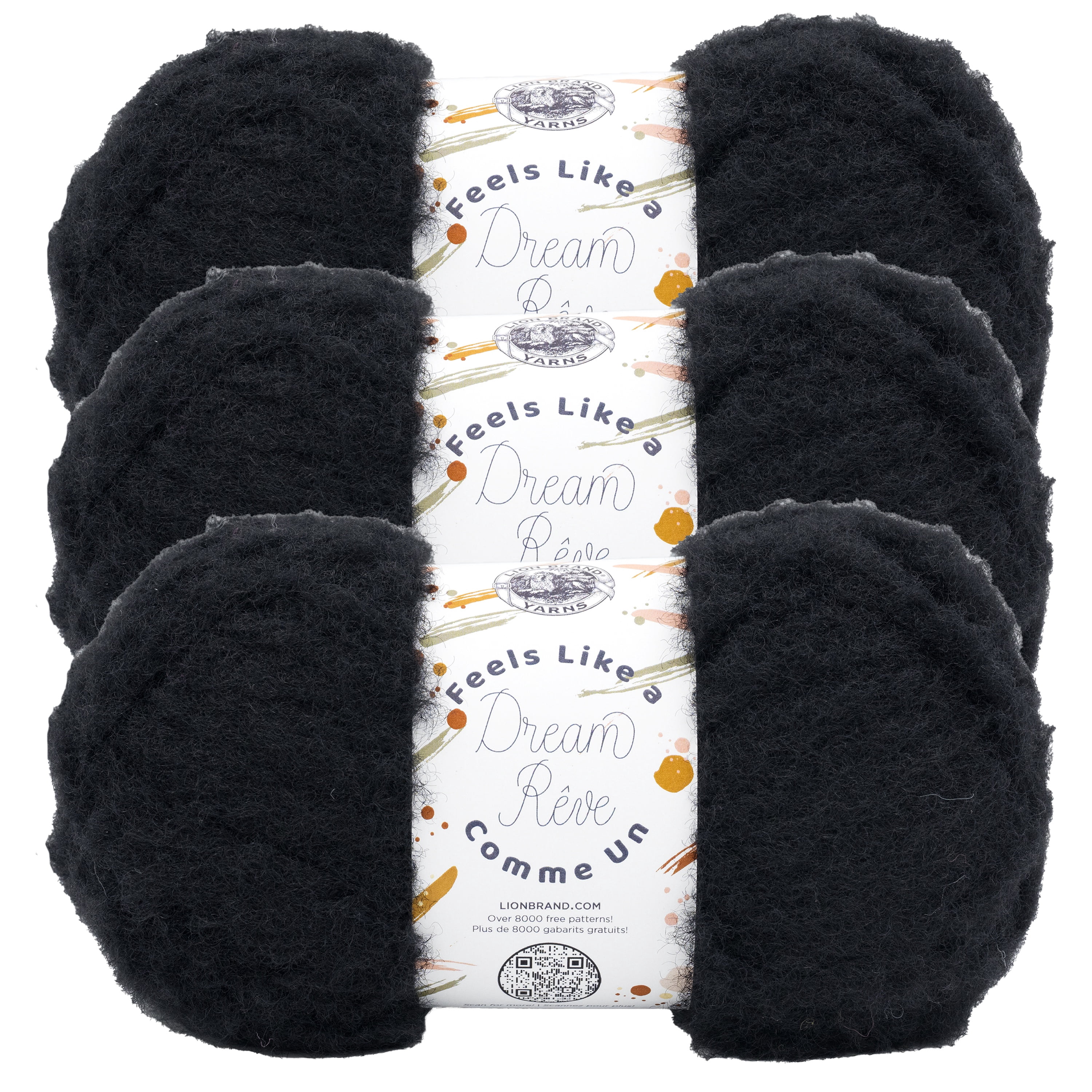 Lion Brand Yarn Feels Like a Dream Caviar Bulky Nylon Yarn 3 Pack