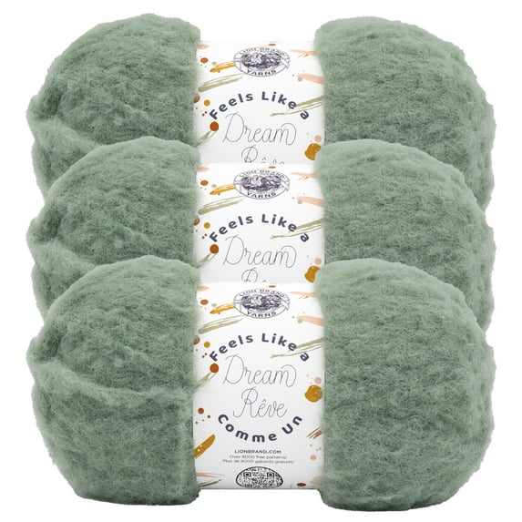 Lion Brand Yarn Feels Like a Dream Seagreen Bulky Nylon Yarn 3 Pack
