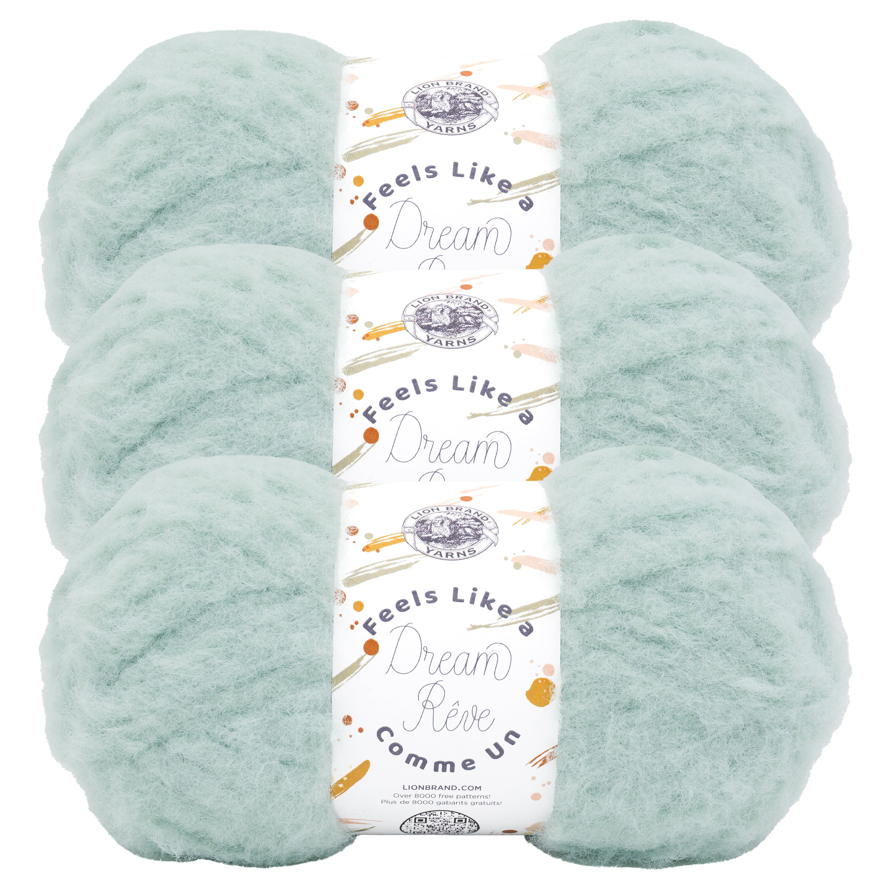 Lion Brand Yarn Feels Like a Dream Seaspray Bulky Nylon Yarn 3 Pack