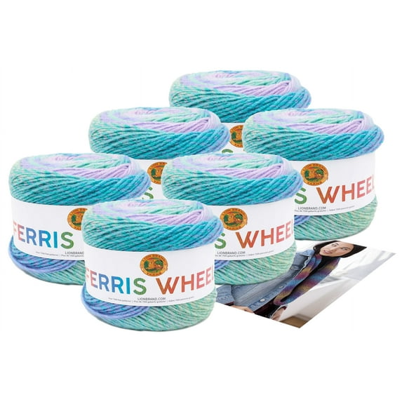 Lion Brand Yarn - Ferris Wheel - 6 Pack (Cotton Candy)