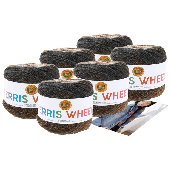 Lion Brand Yarn - Ferris Wheel - 6 Pack (Morning Java)