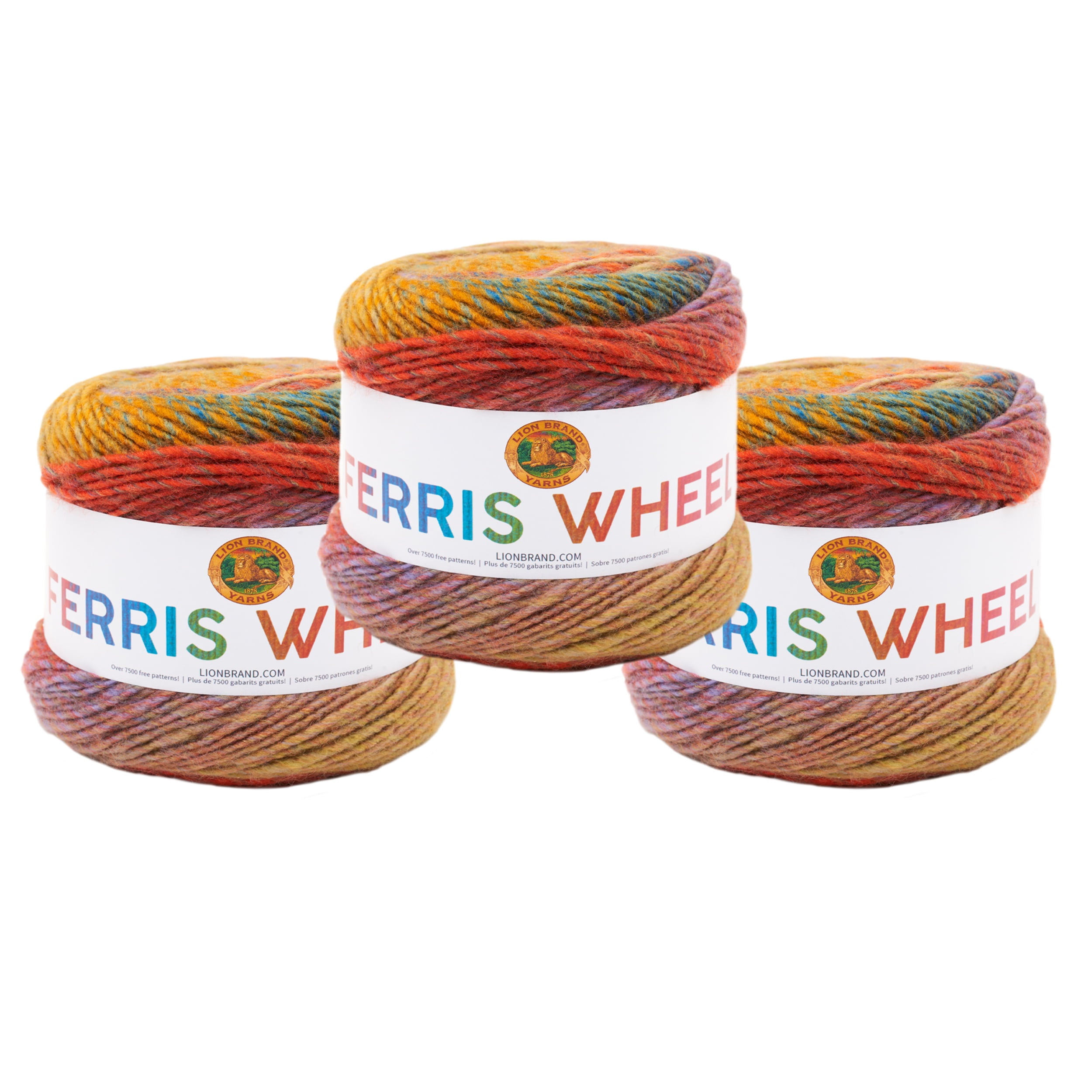 Lion Brand Yarn Ferris Wheel Buttercup Medium Acrylic Yarn 3 Pack