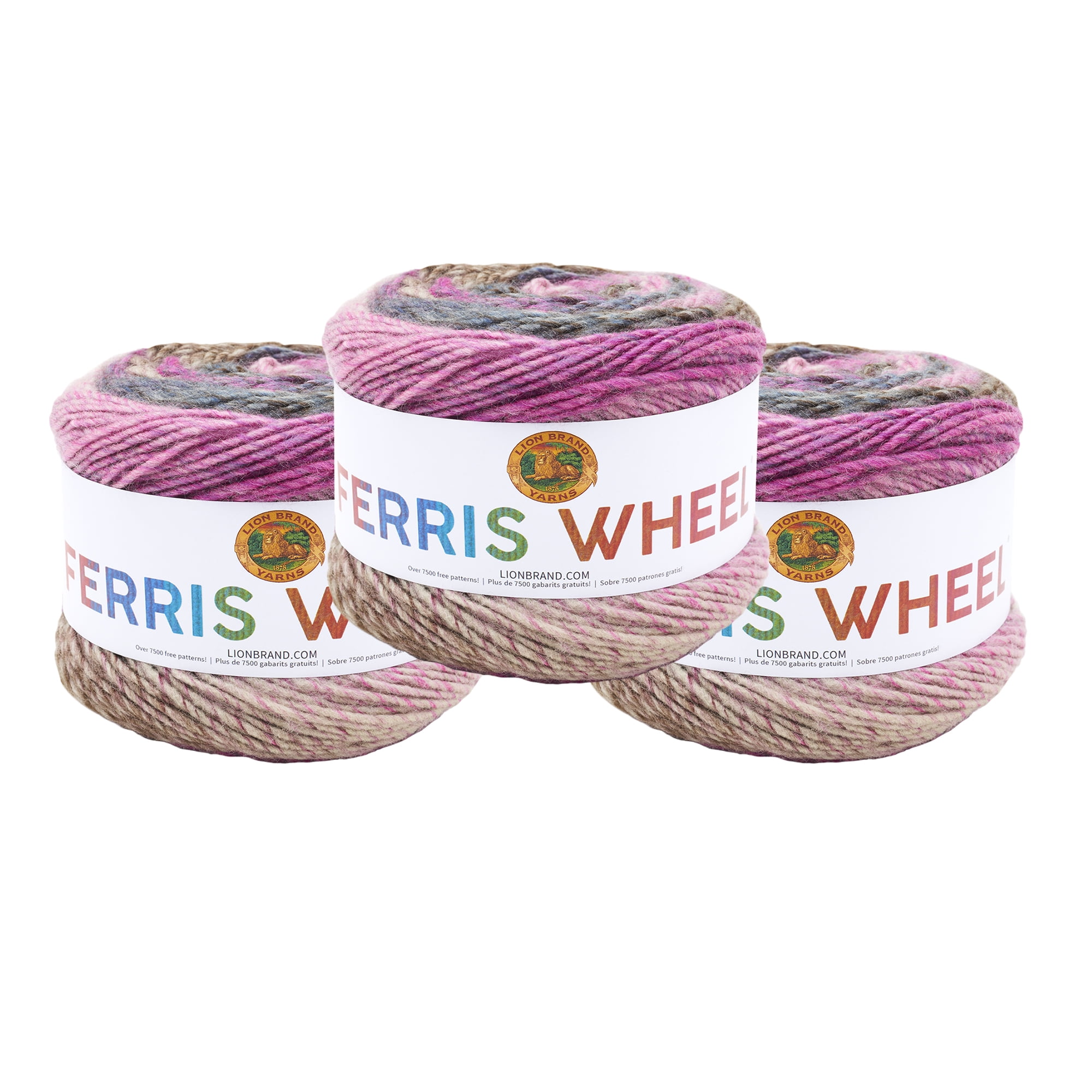 Lion Brand Yarn Ferris Wheel Yarn, Multicolor Yarn for Knitting,  Crocheting, and Crafts, 3-Pack, Sprinkles