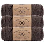 Lion Brand Yarn Fishermen's Wool Nature's Brown Medium Wool Yarn 3 Pack