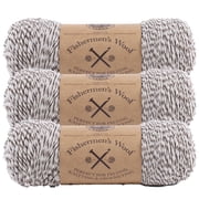 Lion Brand Yarn Fishermens Wool Oak Tweed Medium Wool Yarn 3 Pack