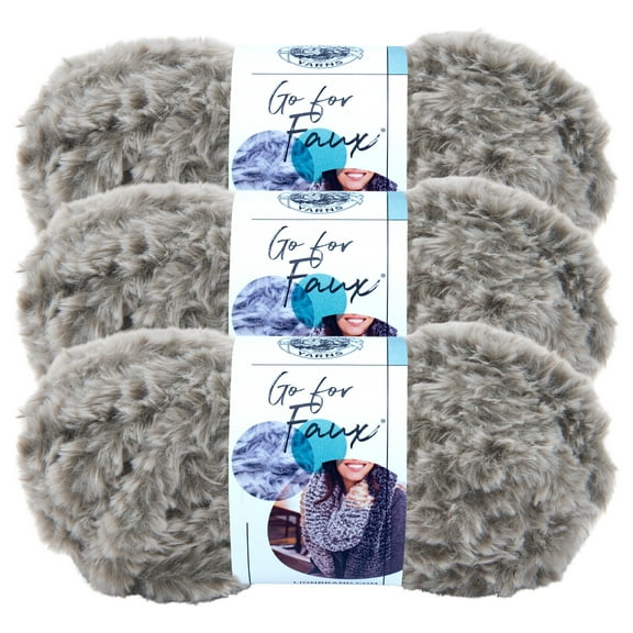 Lion Brand Yarn Go for Faux Husky Super Bulky Polyester Yarn 3 Pack
