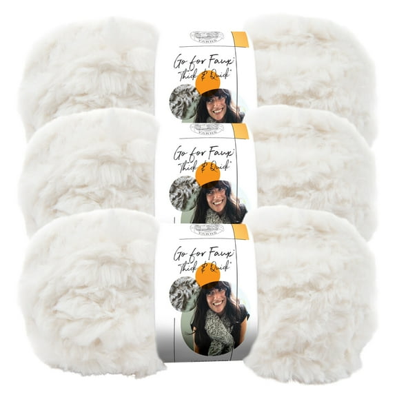 Lion Brand Yarn Go for Faux Thick & Quick Baked Alaska Jumbo Polyester Yarn 3 Pack