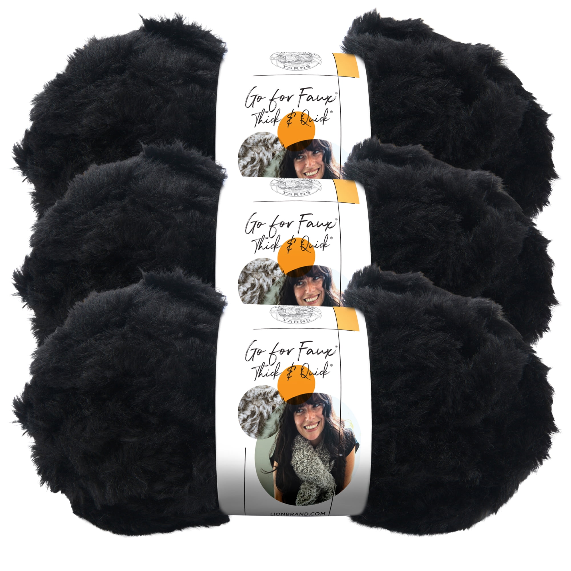 Lion Brand Yarn Go for Faux Thick and Quick Husky Faux Fur Jumbo