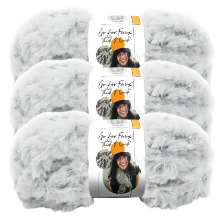 Lion Brand Yarn Go for Faux Thick & Quick Chinchilla Jumbo Polyester Yarn 3 Pack