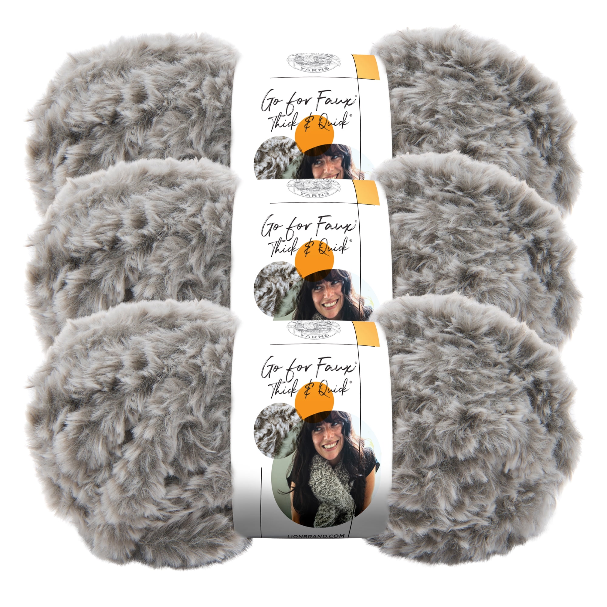 Lion Brand Yarn Go for Faux yarn, BLACK PANTHER