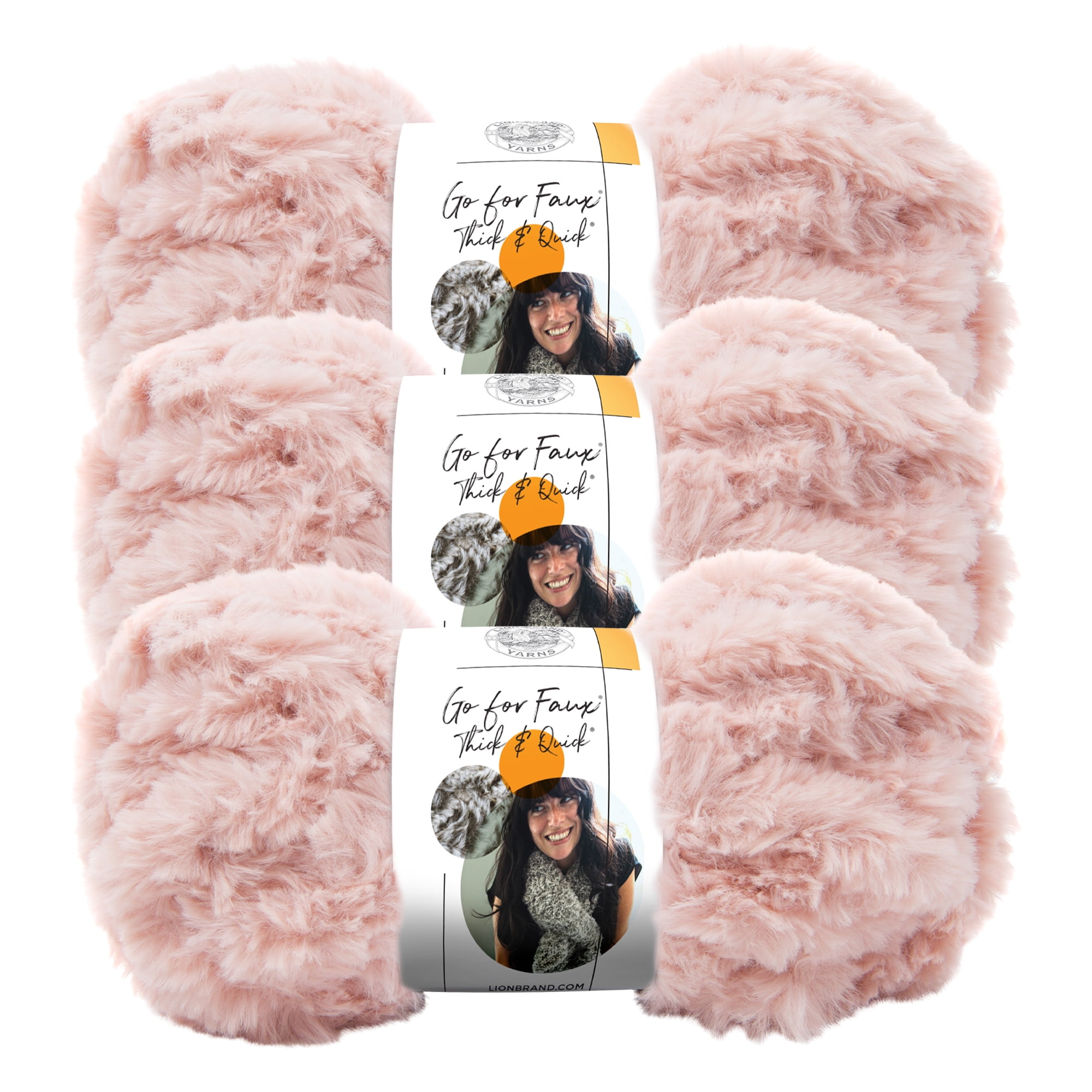 Lion Brand Yarn Go for Faux Thick and Quick Chinchilla Faux Fur