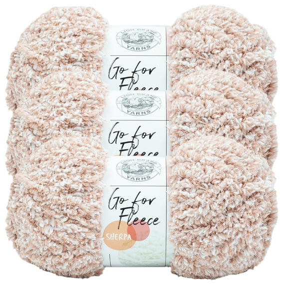 Lion Brand Yarn Go for Fleece Sherpa Blush Super Soft Sherpa Jumbo Polyester Multi-color Yarn 3 Pack
