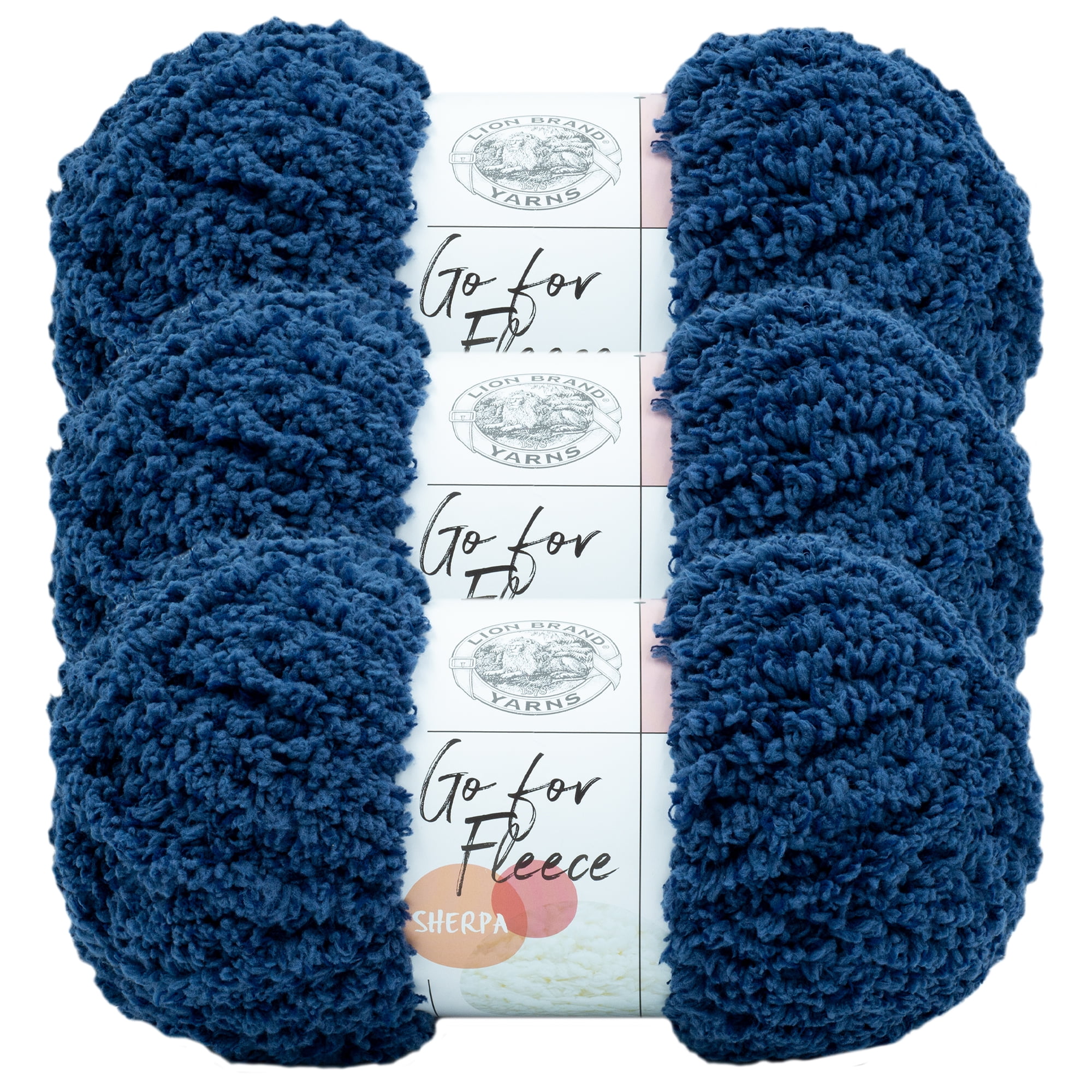 Lion Brand Yarn Go for Fleece Sherpa Navy Super Soft Sherpa Jumbo