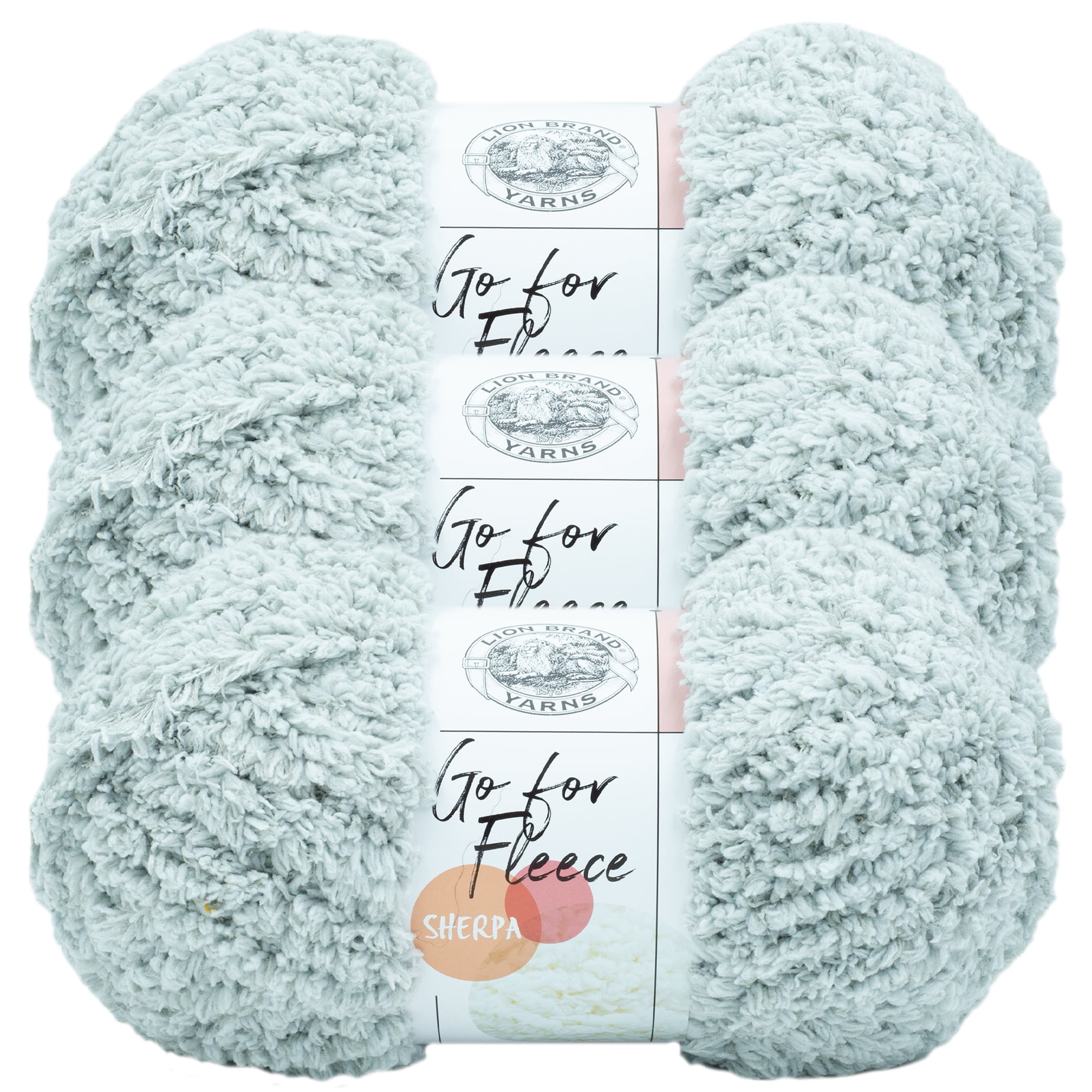 Lion Brand Yarn Go for Fleece Sherpa Jumbo Yarn for Knitting, Crocheting,  and Crafting, 3 Pack, Black