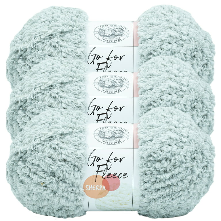 Lion Brand Yarn Go for Fleece Sherpa Jumbo Yarn for Knitting, Crocheting,  and Crafting, 1 Pack, Fern