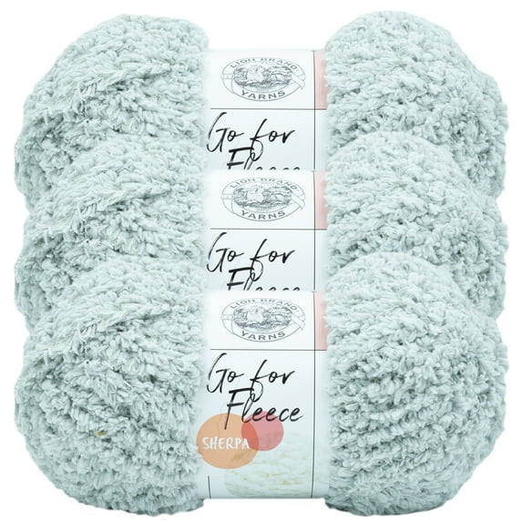 Lion Brand Yarn Go for Fleece Sherpa Pearl Grey Super Soft Sherpa Jumbo Polyester Gray Yarn 3 Pack