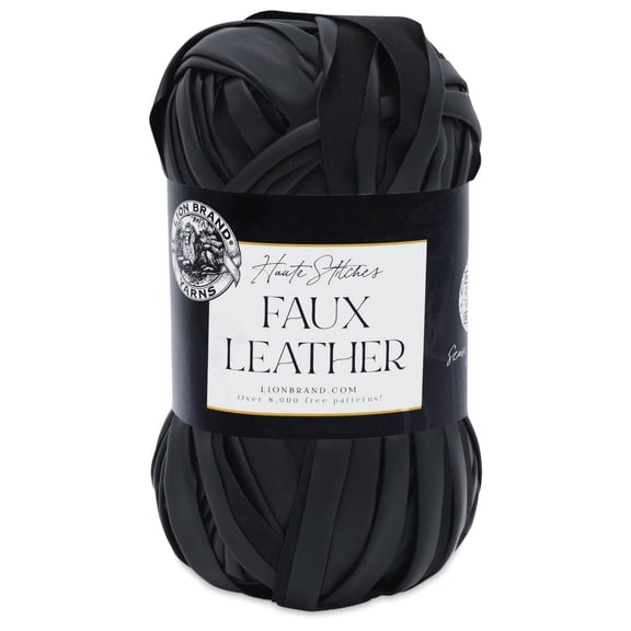 Lion Brand Yarn Haute Stitches Faux Leather Yarn - Moto Jacket, 39 yds