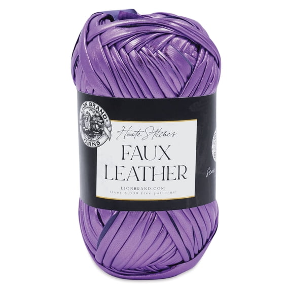 Lion Brand Yarn Haute Stitches Faux Leather Yarn - Purple Rain, 39 yds
