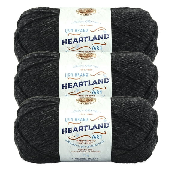 Lion Brand Yarn Heartland Black Canyon Medium Acrylic Yarn 3 Pack