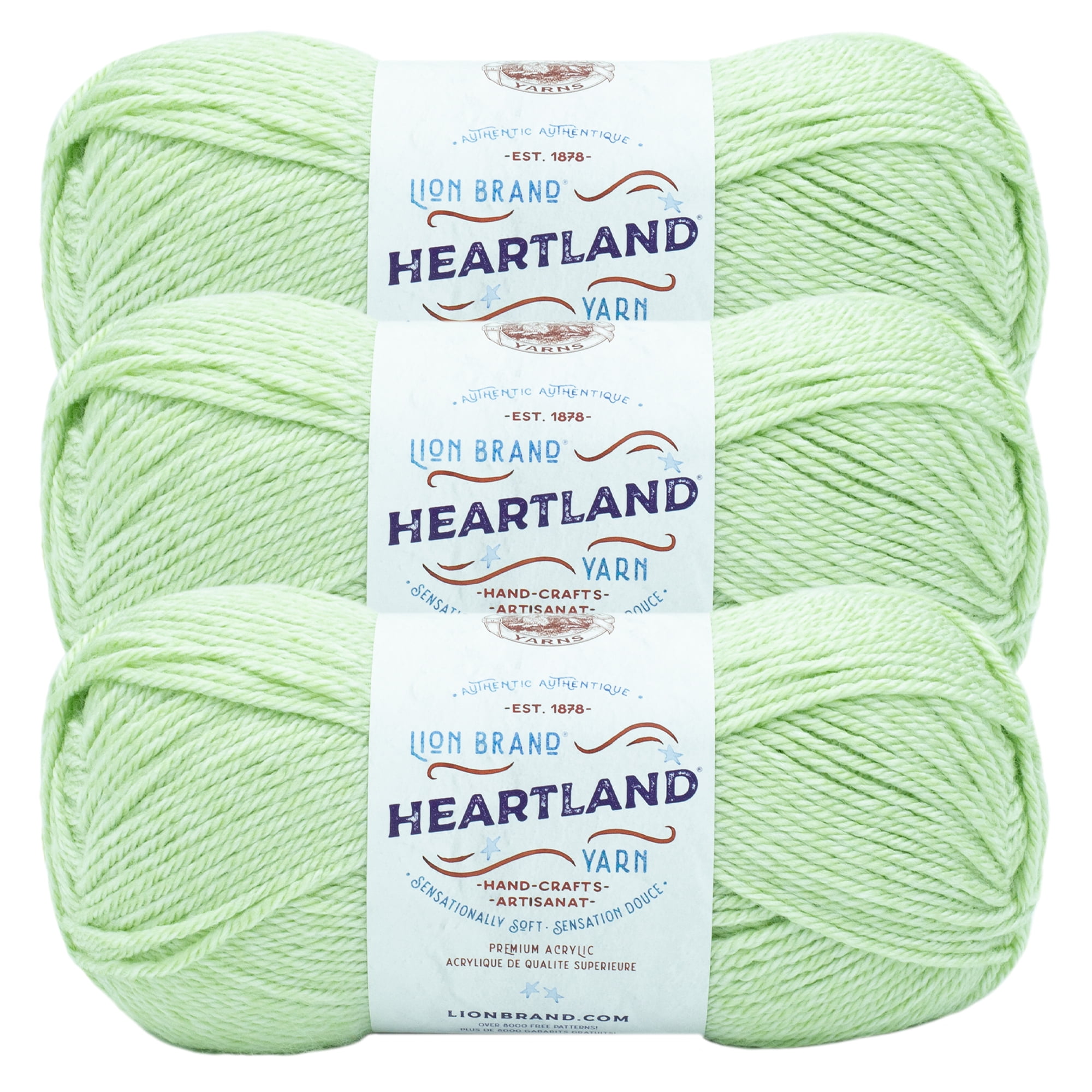 Lion Brand Yarn Heartland Channel Islands Basic Medium Acrylic Green Yarn 3 Pack, Size: 5 oz