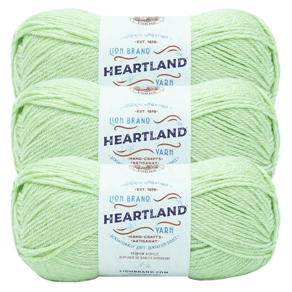 Lion Brand Yarn Heartland Channel Islands Basic Medium Acrylic Green Yarn 3 Pack